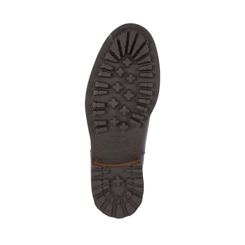 Bottine Le Chameau Adventure en cuir imperméable pour homme, idéale pour randonnées et activités en plein air avec doublure respirante onSteam et semelle antidérapante, offrant confort et protection dans toutes les conditions météorologiques.