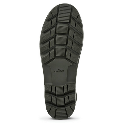 Bottes femmes Le Chameau Vierzon, fabriquées à la main en caoutchouc Chamolux, avec doublure jersey, soufflet réglable, semelle Grip double densité pour tous terrains, parfaites pour la campagne.