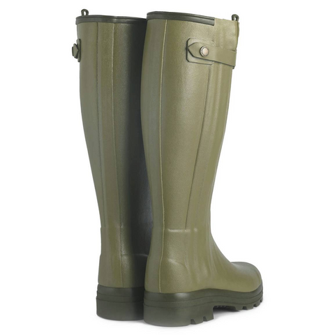Le Chameau Chasseur women's leather-lined boots showcasing exceptional comfort, waterproof design, handcrafted quality, made with durable Chamolux rubber, perfect for engaging in outdoor activities
