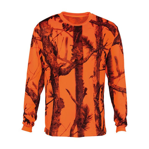 Tee-shirt Percussion ML avec manches longues pour chasseurs, fabriqué en coton respirant et orné d'un logo Percussion, idéal pour les sorties de chasse par temps frais, offrant confort et protection contre les éléments.