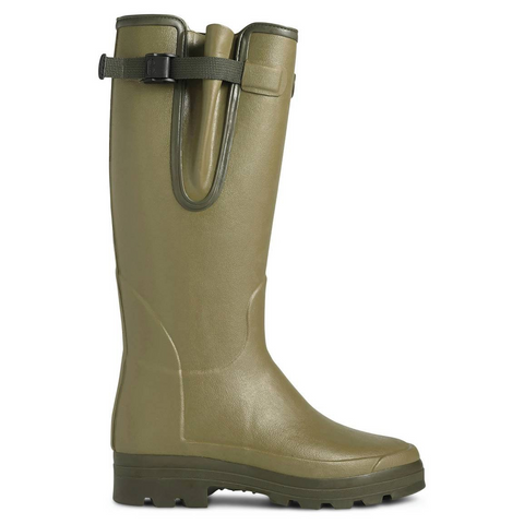 Bottes Le Chameau Vierzonord XL avec doublure néoprène, conçues pour le confort et l'ajustement sur les mollets forts, idéales pour les randonnées en campagne, résistantes à l'abrasion et aux intempéries