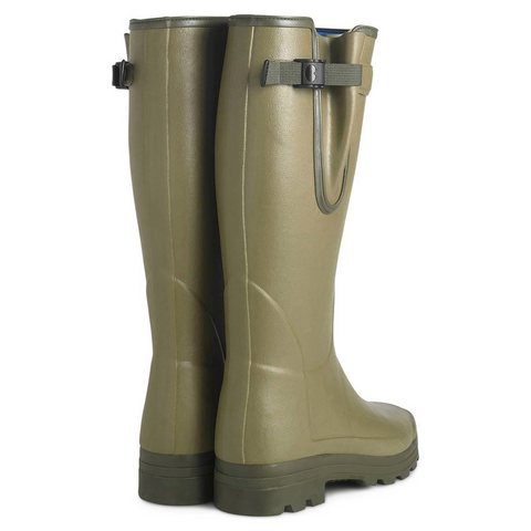 Bottes Le Chameau Vierzonord XL avec doublure néoprène, conçues pour le confort et l'ajustement sur les mollets forts, idéales pour les randonnées en campagne, résistantes à l'abrasion et aux intempéries