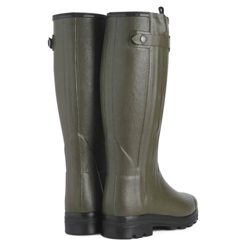 Bottes Le Chameau Chasseur doublées en laine avec fermeture éclair, offrant confort, chaleur et protection pour l'hiver, adaptées pour les terrains extérieurs et toutes tailles de mollet, fabriquées à partir de caoutchouc Chamolux exclusif, imperméables et dotées d'une semelle absorbant les chocs