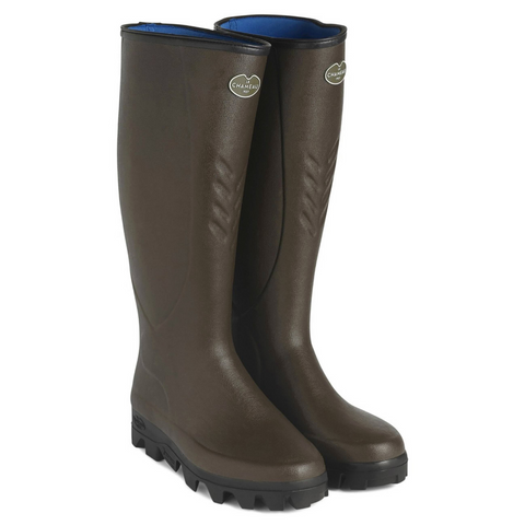 Bottes Le Chameau Cérès doublées en néoprène avec semelle Michelin Agri autonettoyante, fabriquées en caoutchouc Chamolux, résistantes à l'usure et aux conditions agricoles difficiles, offrant un confort et une protection exceptionnels pour un usage professionnel