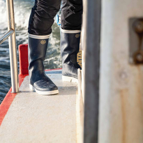 Bottes pour femmes Le Chameau Marinord Evo avec doublure ponti, offrant durabilité, confort et stabilité pour les marins professionnels, avec semelle antidérapante et renfort 360° pour une performance optimale en mer.