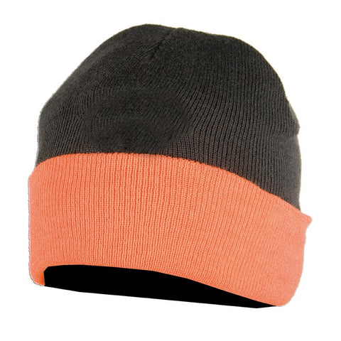 "Bonnet enfant Somlys réversible orange 2464k, chaud et visible pour les activités en extérieur."