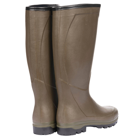 Bottes Le Chameau Country Cross en néoprène avec doublure chaude, imperméables, adaptées à tous les terrains, idéales pour la chasse, la marche, et les environnements froids et humides, fabriquées à la main avec du caoutchouc Chamolux et une semelle extérieure antichoc.