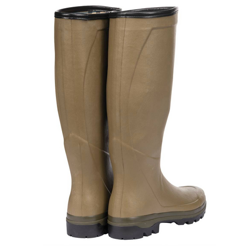 Bottes Le Chameau Country Cross en néoprène avec doublure chaude, imperméables, adaptées à tous les terrains, idéales pour la chasse, la marche, et les environnements froids et humides, fabriquées à la main avec du caoutchouc Chamolux et une semelle extérieure antichoc.