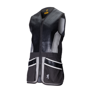Gilet de tir sportif Browning Pro Sport en cuir avec renforts de qualité, conçu pour le confort et la durabilité lors des séances de tir, idéal pour tireurs professionnels et amateurs.