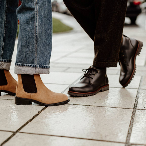 Chaussure Le Chameau La Chukka en cuir pour hommes, bottines imperméables avec semelle crantée offrant confort et durabilité, idéales pour usage en ville ou à la campagne, design élégant et intemporel