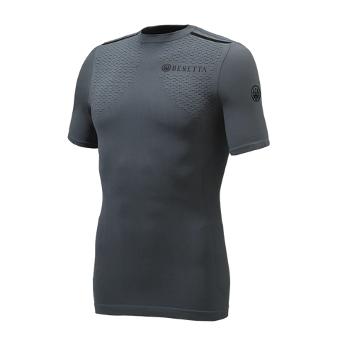 Maillot de corps unisexe Beretta Flash Seamless, conçu pour le confort optimal avec zones de compression, matériau respirant et sans couture, idéal pour le tir et les activités extérieures. Sous-vêtement en polypropylène et polyamide doux avec gestion température efficace, garantissant le maintien au sec. Structure 3D épaules, coupe slim élastique, logo Beretta, pour une liberté de mouvement exceptionnelle lors de sports dynamiques.