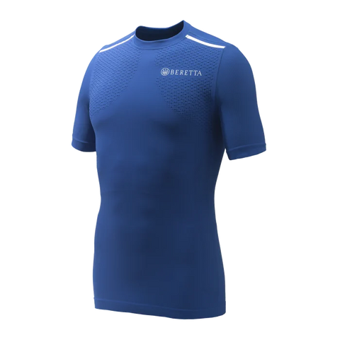 Maillot de corps unisexe Beretta Flash Seamless, conçu pour le confort optimal avec zones de compression, matériau respirant et sans couture, idéal pour le tir et les activités extérieures. Sous-vêtement en polypropylène et polyamide doux avec gestion température efficace, garantissant le maintien au sec. Structure 3D épaules, coupe slim élastique, logo Beretta, pour une liberté de mouvement exceptionnelle lors de sports dynamiques.