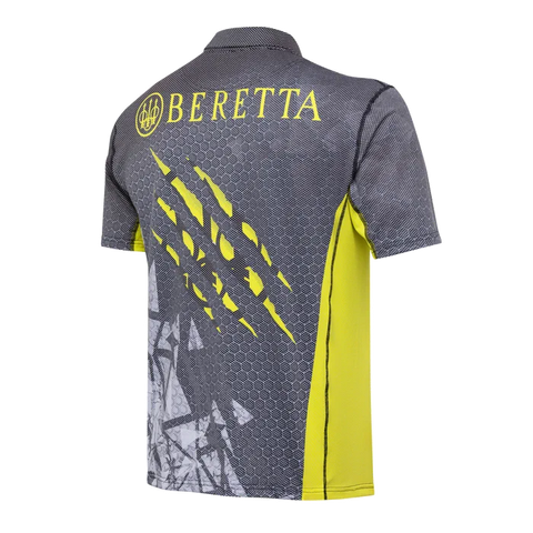 Polo Beretta Rush Trident pour homme en Polartec® Delta™, tissu respirant et léger, idéal pour le tir dynamique et activités sportives en extérieur. Style distinctif avec logo Beretta, coupe droite confortable, et propriétés anti-odeurs et anti-UV.