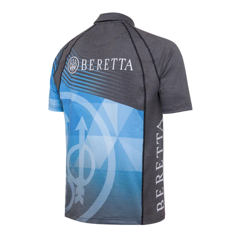 Polo Beretta Rush Graph pour homme, fabriqué en tissu Polartec Delta, idéal pour le tir dynamique avec ses propriétés respirantes, légères et écologiques, offrant un confort et une régulation thermique exceptionnels, parfait pour les sportifs actifs et les activités en plein air, avec logo Beretta distinctif.