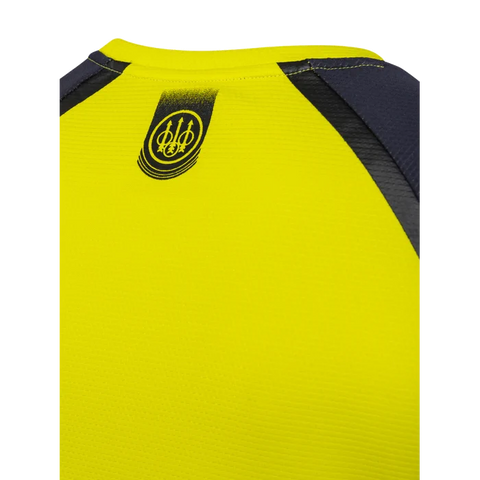 T-shirt Beretta Roundneck Logo pour homme en polypropylène et polyester avec graphisme ton sur ton; respirant, anti-odeurs, anti-UV, idéal pour les activités de plein air et le tir sportif; design élégant et confortable avec logo Beretta imprimé au dos et coupe droite pour un ajustement classique.