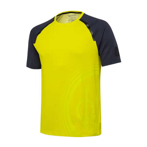 T-shirt Beretta Roundneck Logo pour homme en polypropylène et polyester avec graphisme ton sur ton; respirant, anti-odeurs, anti-UV, idéal pour les activités de plein air et le tir sportif; design élégant et confortable avec logo Beretta imprimé au dos et coupe droite pour un ajustement classique.