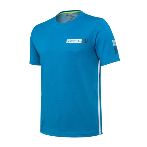 T-shirt Beretta Stripe pour homme, idéal pour les activités en extérieur avec traitement anti-odeurs et protection UV, fabriqué en matériau respirant et léger, coupe regular pour un confort optimal