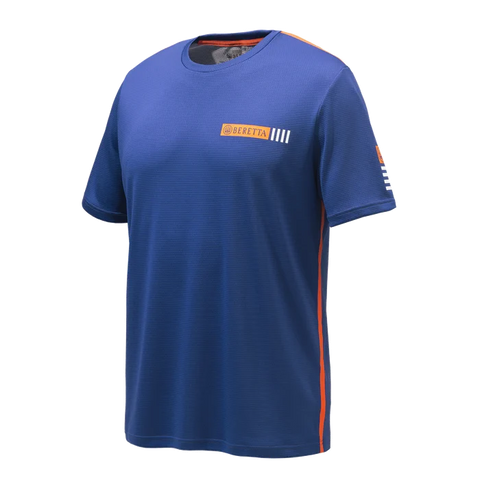 T-shirt Beretta Stripe pour homme, idéal pour les activités en extérieur avec traitement anti-odeurs et protection UV, fabriqué en matériau respirant et léger, coupe regular pour un confort optimal