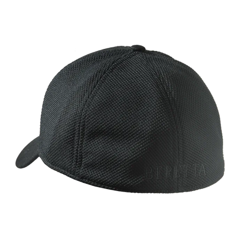 Casquette Beretta Shield Flexfit en nylon et coton avec conception ripstop, filet 3D pour ventilation optimale et velcro pour personnalisation, idéale pour activités extérieures et protection solaire tout en restant stylé.