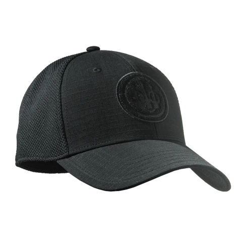 Casquette Beretta Shield Flexfit en nylon et coton avec conception ripstop, filet 3D pour ventilation optimale et velcro pour personnalisation, idéale pour activités extérieures et protection solaire tout en restant stylé.