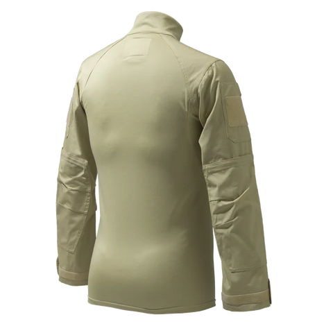 High-performance Beretta Stryker Combat Shirt for men, featuring nylon and cotton ripstop sleeves, breathable Polartec Power Grid fabric body, ideal for tactical environments, combat training, and versatile outdoor use, showcasing durability, breathability, and combat-ready design.