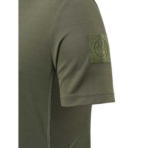 Photo du T-shirt Beretta Corporate Tactical pour homme, en polypropylène respirant, avec des inserts en filet pour une ventilation maximale, un tissu antibactérien à séchage rapide, idéal pour les activités sportives et de plein air