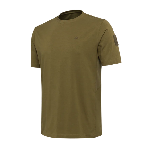 T-shirt Beretta PMX pour homme en coton et élasthanne avec Velcro sur la manche gauche, graphisme PMX au dos, respirabilité améliorée pour activités extérieures et style décontracté