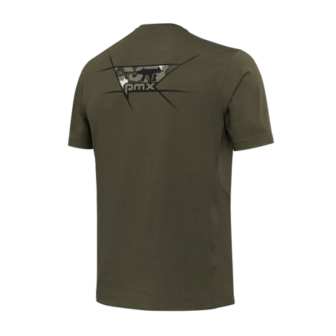 T-shirt Beretta PMX pour homme en coton et élasthanne avec Velcro sur la manche gauche, graphisme PMX au dos, respirabilité améliorée pour activités extérieures et style décontracté