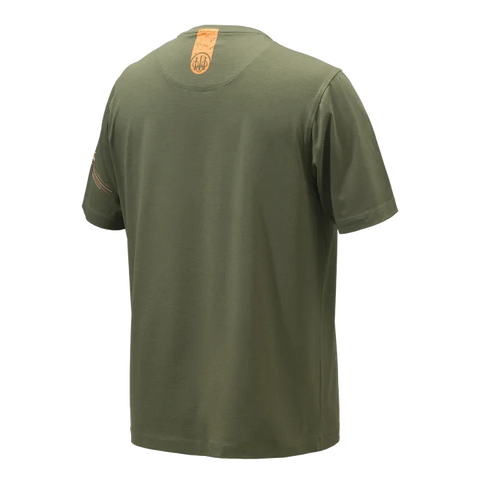 T-shirt Beretta Lines en coton élastique avec graphisme distinctif et logo imprimé, coupe droite confortable pour homme, idéal pour sorties décontractées et activités en plein air, style moderne et épuré