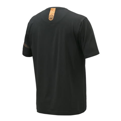 T-shirt Beretta Lines en coton élastique avec graphisme distinctif et logo imprimé, coupe droite confortable pour homme, idéal pour sorties décontractées et activités en plein air, style moderne et épuré