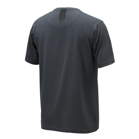 Image du T-shirt Beretta Tactical pour homme, en coton élastique avec un design graphique distinctif, une petite poche poitrine, et un logo imprimé Beretta au dos, idéal pour un style décontracté et des activités outdoor.