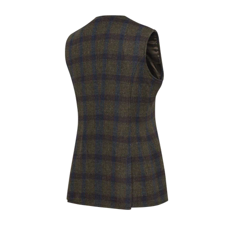 Gilet de chasse pour femme Beretta St James en laine et cachemire, avec détails en faux daim et poches pour plaque anti-recul, idéal pour les battues, alliant confort, protection et élégance