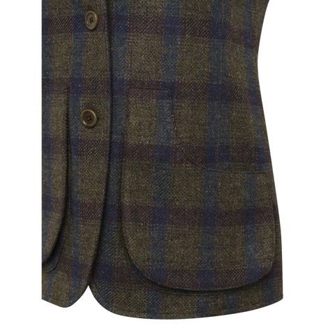 Gilet de chasse pour femme Beretta St James en laine et cachemire, avec détails en faux daim et poches pour plaque anti-recul, idéal pour les battues, alliant confort, protection et élégance