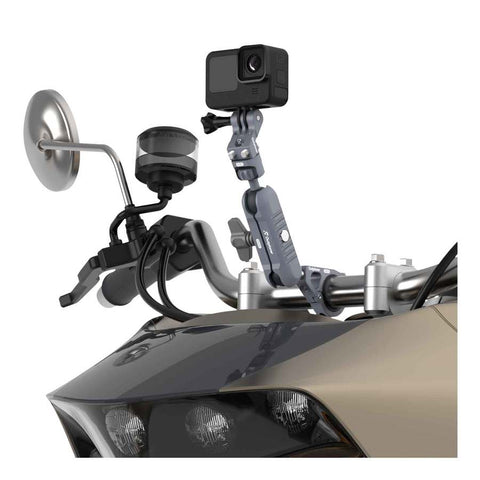Kit Caméra Panoramique Outplorer G100 avec accessoires modulables, idéal pour capturer des vidéos immersives à 360° en aventure, incluant une sécurité antivol et une compatibilité étendue, parfait pour les aventuriers modernes