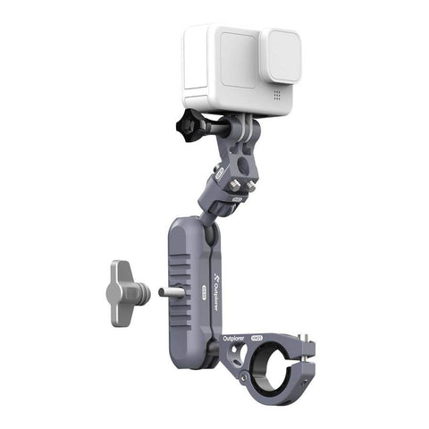 Kit Caméra Panoramique Outplorer G100 avec accessoires modulables, idéal pour capturer des vidéos immersives à 360° en aventure, incluant une sécurité antivol et une compatibilité étendue, parfait pour les aventuriers modernes