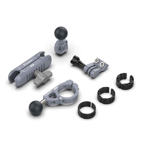 Kit Caméra Panoramique Outplorer G100 avec accessoires modulables, idéal pour capturer des vidéos immersives à 360° en aventure, incluant une sécurité antivol et une compatibilité étendue, parfait pour les aventuriers modernes