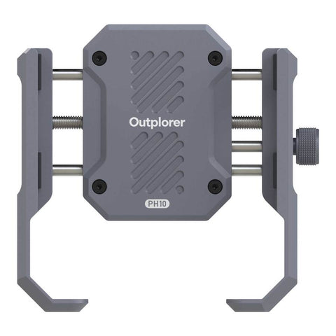 Support Smartphone Outplorer avec Amortisseur Anti-Vibration, conçu pour une protection maximale en déplacement, avec suspension pneumatique innovante et compatibilité universelle, adapté aux guidons de vélo et moto pour une stabilité optimale en toute sécurité.