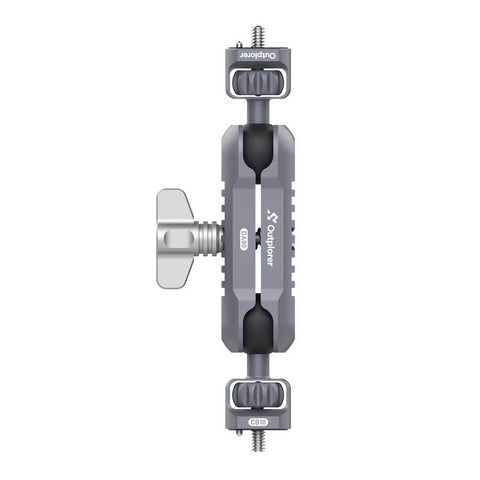 Bras Universel Outplorer robuste pour support smartphone sur vélo et moto, avec double tête sphérique 360 degrés, fabriqué en alliage de zinc pour une fixation stable et durable, idéal pour les amateurs de trajets en plein air, garantissant une expérience utilisateur fluide avec une capacité de charge jusqu'à 5 kg.
