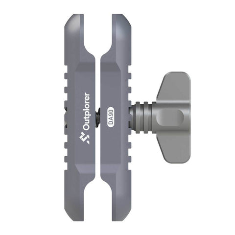 Bras à double emboîtement Outplorer pour support smartphone, conception modulaire avec rotule universelle et système antivol intégré, idéal pour vélo et moto, fabriqué en aluminium, zinc et inox pour une robustesse maximale