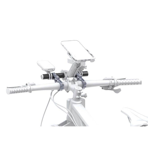 Rallonge de guidon en fibre de carbone Outplorer noir pour support smartphone modulable, idéale pour cyclistes et motards, ajustement sécurisé 22-32mm, accessoire léger et durable, fixation antirayure.