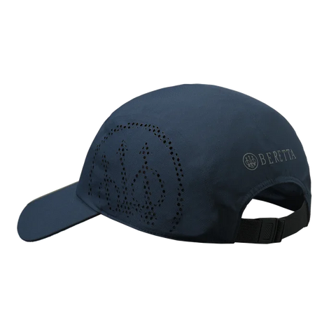 Casquette Beretta Tech unisexe en tissu technique léger avec bandes latérales perforées au laser pour une ventilation optimale, dotée d'un bandeau intérieur anti-transpiration et d'un système de réglage arrière, parfaite pour le sport et les jours chauds.