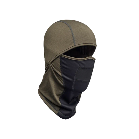 Cagoule Beretta en laine et polyester avec insert en filet, idéale pour conditions froides, activités extérieures, et chasse. Logo brodé et coupe ergonomique pour un style et confort parfaits
