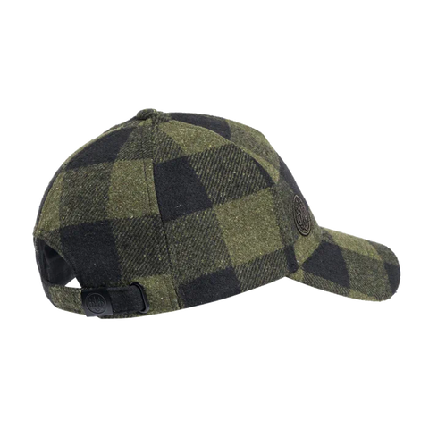 Casquette Beretta Lodge Checkered élégante en laine et polyester, ajustable pour un confort personnalisé avec logo brodé pour un style intemporel adapté aux activités en plein air.