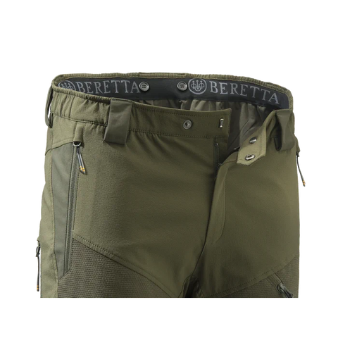 Pantalon de chasse Beretta Thorn Resistant EVO, offrant protection contre ronces, imperméable et respirant grâce à la membrane BWB EVO, idéal pour chasseurs en terrain difficile, fabriqué en polyamide haute ténacité et tissu élastique pour une grande résistance et mobilité.