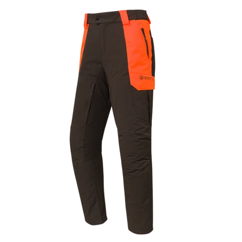 Pantalon de chasse Beretta Balcan pour terrains difficiles, résistant à l'eau avec inserts élastiques, idéal pour environnements denses et mobilité maximale.