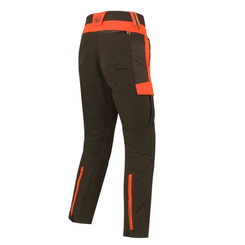 Pantalon de chasse Beretta Balcan pour terrains difficiles, résistant à l'eau avec inserts élastiques, idéal pour environnements denses et mobilité maximale.