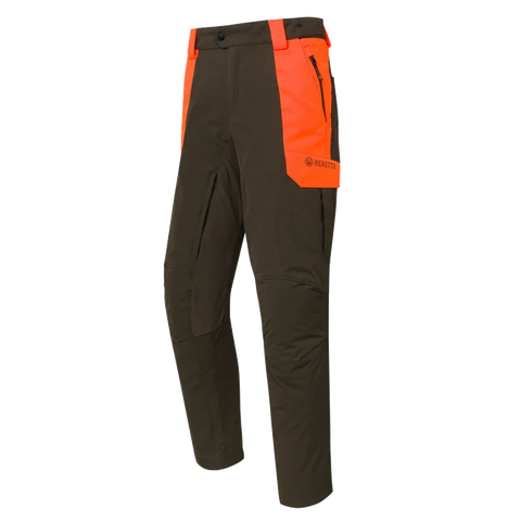 Pantalon de chasse Beretta Balcan pour terrains difficiles, résistant à l'eau avec inserts élastiques, idéal pour environnements denses et mobilité maximale.