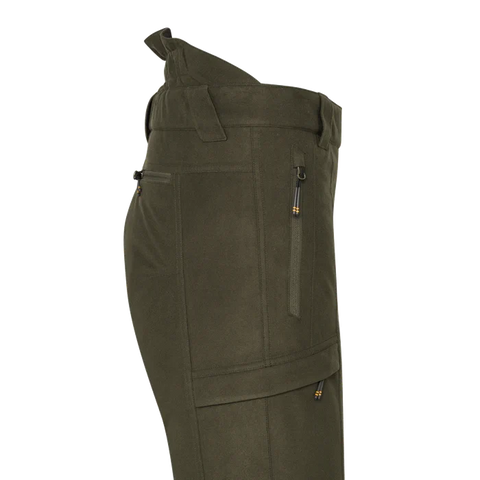Pantalon Beretta Mull Insulated pour la chasse, imperméable et thermique avec membrane respirante, idéal pour environnements extrêmes, offrant confort et liberté de mouvement, en polyester élastique avec traitement DWR, couleur naturelle pour une chasse discrète.