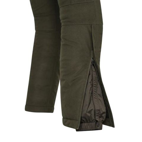 Pantalon Beretta Mull Insulated pour la chasse, imperméable et thermique avec membrane respirante, idéal pour environnements extrêmes, offrant confort et liberté de mouvement, en polyester élastique avec traitement DWR, couleur naturelle pour une chasse discrète.