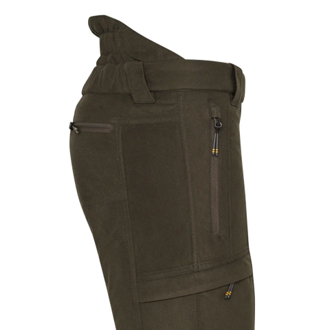 Pantalon Beretta Mull Insulated pour la chasse, imperméable et thermique avec membrane respirante, idéal pour environnements extrêmes, offrant confort et liberté de mouvement, en polyester élastique avec traitement DWR, couleur naturelle pour une chasse discrète.